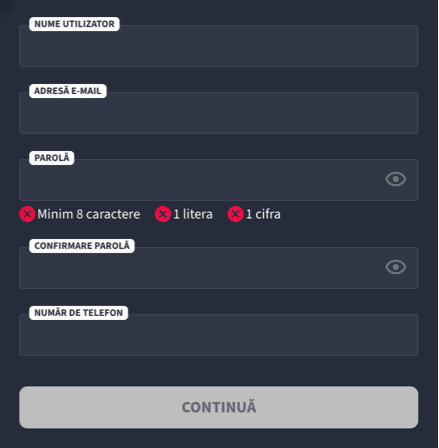 Registration at Getsbet casino